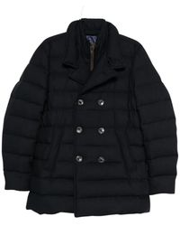 Herno - Jassen ,Zwart ,Wol Pea Coat - Lyst