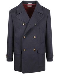 Brunello Cucinelli - Jassen ,Blauw ,Wol Korte Jas - Lyst