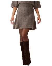 Second Female - Bruine Gebreide Rok Voor Stijlvolle Dagen - Lyst