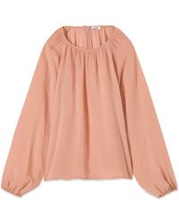 Oltre - Overhemden ,Roze ,Viscose Crêpe Blouse - Lyst