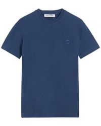 Trussardi - T-shirt in cotone elasticizzato con ricamo greyhound - Lyst