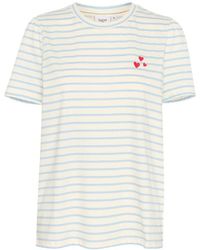 Saint Tropez - Gestreiftes tee top airyblue white - Lyst