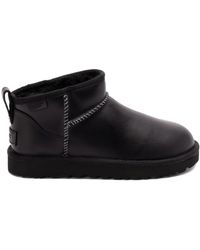 UGG - Schoenen ,Zwart ,Wol Classic Ultra Mini Leather Regenerate Laarzen - Lyst