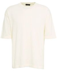 Roberto Collina - Weißes Strukturiertes Crew Neck T-Shirt - Lyst