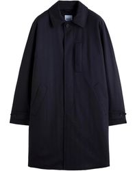 Aspesi - Jassen ,Blauw ,Wol Wol Stroll Regenjas Jas - Lyst
