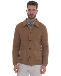 Paoloni - Jassen ,Bruin ,Wol Sweater Jacket - Lyst