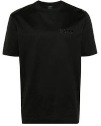 BOSS - Magliette nera con logo ricamato - Lyst