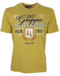 Aeronautica Militare - T-shirt manica corta stampa frecce tricolori ts2221 colore senape - Lyst