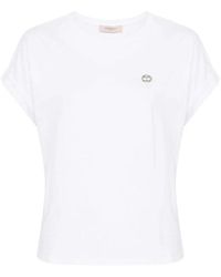 Twin Set - Camiseta blanca de jersey de algodón oval t - Lyst