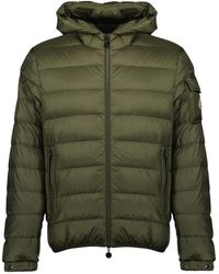 Moncler - Jassen ,Groen ,Leer Najan Hooded Short Down Jacket - Lyst