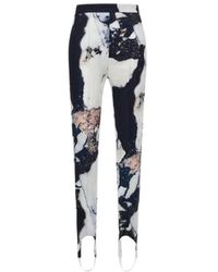 Roberto Cavalli - Marmeren Print Broek Zwart/Wit Vrouw - Lyst