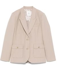 Anine Bing - Taupe knopfjacke mit taschen - Lyst