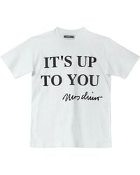 Moschino - Tops ,Wit ,Katoen Empowerment Wit Katoenen T-Shirt Met Korte Mouwen - Lyst