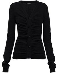 Balenciaga - Truien & Vesten ,Zwart ,Leer Cashmere Cardigan - Lyst