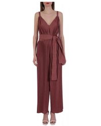 Marella - Harley Lurex Geplooide Jumpsuit Met Riem - Lyst