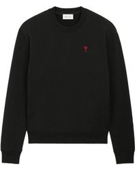 Ami Paris - Hoodies & Sweatvesten ,Zwart ,Katoen Ami De Coeur Sweatshirt - Lyst