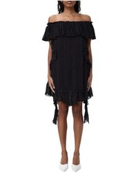 Aniye By - Schwarzes Gepunktetes Minikleid - Lyst