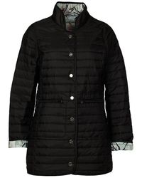 Danwear - Jassen ,Zwart ,Polyester Omkeerbare Zwarte Jas Met Opstaande Kraag - Lyst
