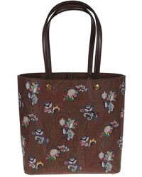 Etro - Braune Schultertasche Mit Kuhlederstickerei - Lyst