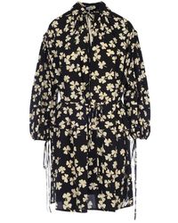 Dolce & Gabbana Shamrock Print Peasant Dress - Zwart