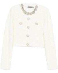 Self-Portrait - Autorretrato de cárdigan de color crema hecho de una mezcla de lana. - Lyst