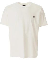 Paul Smith - Tops ,Wit ,Katoen Zebra Logo T-Shirt - Lyst