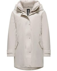 Bomboogie - Stretch Nylon Hooded Parka Jacket - Lyst