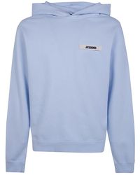 Jacquemus - Hoodies & Sweatvesten ,Blauw ,Katoen Le Hoodie Gros Grain - Lyst