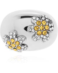 Marni - Accessoires ,Grijs ,Ring Met Schitterende Kristallen - Lyst