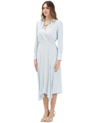 Elisabetta Franchi - Blaues Midikleid Mit Asymmetrischem Saum - Lyst
