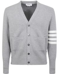 Thom Browne - V-Hals Vest Met Gestreepte Details - Lyst