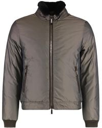 Moorer - Gepolsterte Bomberjacke Mit Pelzkragen - Lyst