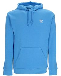 adidas - Blaue hoodie mit kängurutasche - Lyst