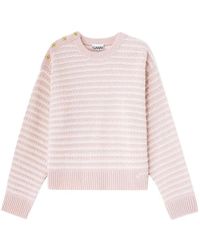Ganni - Stripe Wool Mix Jumper - Lyst