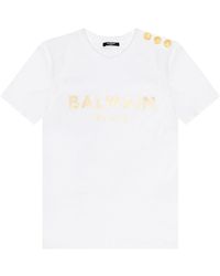 Balmain Logo T-shirt - Paars