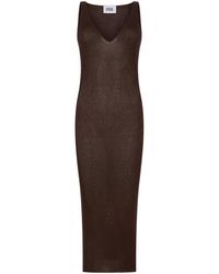 Alpha Studio - Kleedjes ,Bruin ,Polyester Midi-Jurk - Lyst