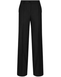Dolce & Gabbana - Broeken ,Zwart ,Wol Flared Wool Pants - Lyst