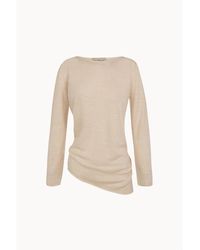 Cortana - Asymmetrische Gebreide Top Met Lange Mouwen - Lyst
