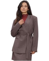 Object - Jassen ,Bruin ,Leer Objlisa Lo L/S Belt Blazer - Lyst
