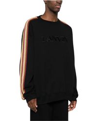 Lanvin - Oversized curb fleece sweatshirt - Lyst