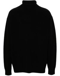 Dries Van Noten - Truien & Vesten ,Zwart ,Wol Zwarte Merinowollen Gebreide Trui - Lyst
