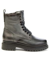 Mjus - Leder stiefeletten mit dicker sohle - Lyst