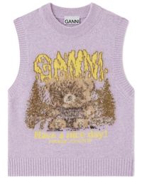 Ganni - Truien & Vesten ,Roze ,Nylon Jassen - Lyst