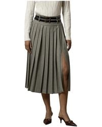 Kocca - Geplooide Kuitlengte Rok - Lyst