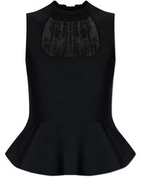 McQueen - Tops ,Zwart ,Top Met Een Opstaande Kraag - Lyst