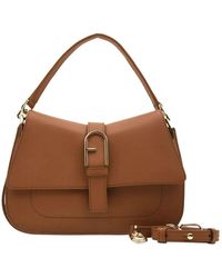 Furla - Braune flow schultertasche - Lyst