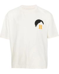 Rhude - T-shirt bianca con stampa moonlight - Lyst