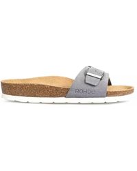 Rohde - Schoenen ,Grijs ,Suède Grijze Suède Muil Sandaal - Lyst