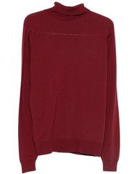 John Smedley - Truien & Vesten ,Rood ,Rode Coltrui Trui Fijne Brei - Lyst