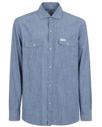 Fay - Overhemden ,Blauw ,Katoen Camicia - Lyst